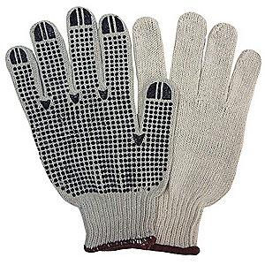 Condor Natural Knit Gloves, Polyester/Cotton/PVC, Size L
