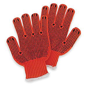 Condor High Visibility Orange/Black Ambidextrous Knit Gloves, Acrylic, Size XS