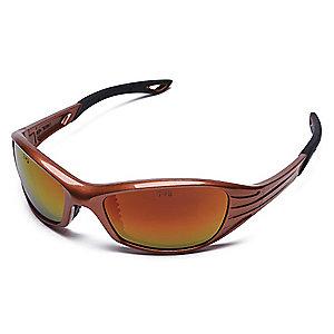Condor Heat Scratch-Resistant Safety Glasses, Red Mirror Lens Color