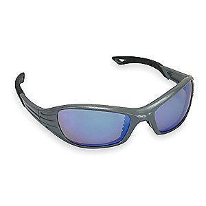 Condor Heat Scratch-Resistant Safety Glasses, Blue Mirror Lens Color