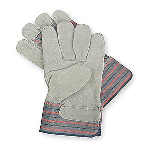 Condor Cowhide Leather Palm Gloves with Safety Cuff, Gray, XS