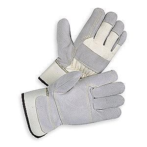 Condor Cowhide Leather Palm Gloves with Safety Cuff, Gray, XL