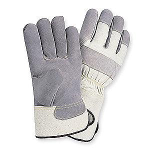 Condor Cowhide Leather Palm Gloves with Safety Cuff, Gray, M