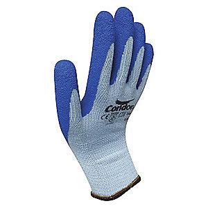 Condor 10 Gauge Crinkled Natural Rubber Latex Coated Gloves, XL, Blue/Gray