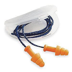 Howard Leight 25dB Reusable Flanged-Shape Ear Plugs; Corded, Orange, Universal