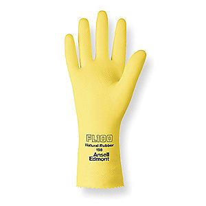 Ansell Chemical Resistant Gloves, Flock Lining, Yellow, PR 1