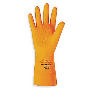 Ansell Chemical Resistant Gloves, Flock Lining, Orange, PR 1