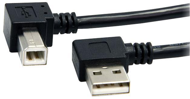 Startech 90 Degree USB B to 90 Degree USB A Male to Male Lead, 0.9m