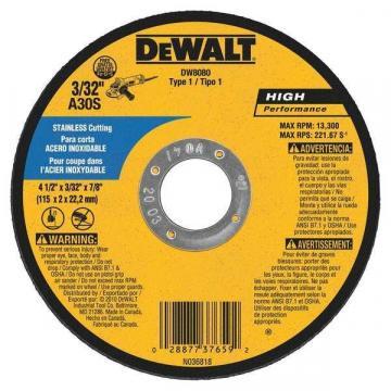 Dewalt 5" Type 1 Aluminum Oxide Cut-Off Wheel, 7/8" Arbor, 0.045"-Thick