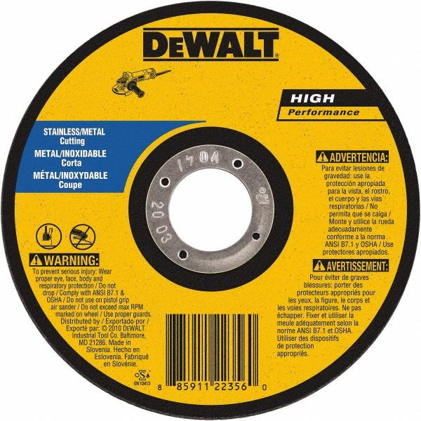 Dewalt 4" Type 1 Aluminum Oxide Cut-Off Wheel, 3/8" Arbor, 0.035"-Thick