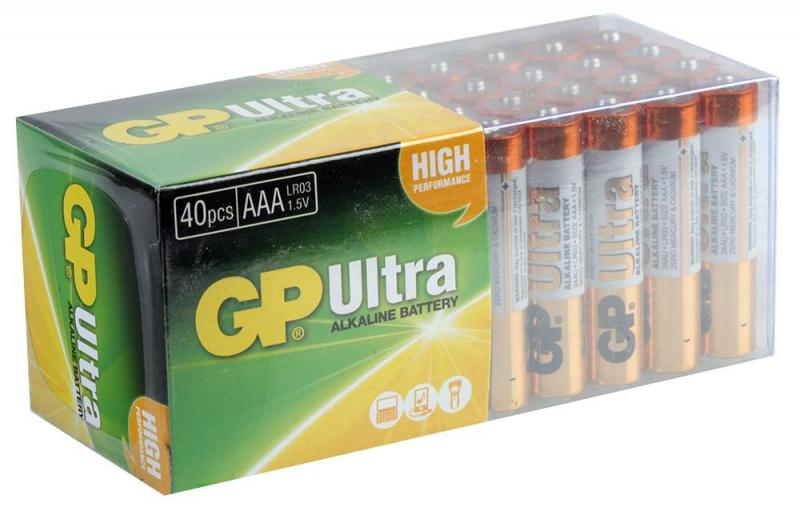 GP Ultra Alkaline AAA Batteries 40 Pack