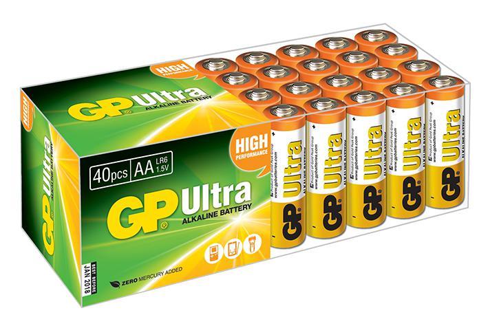 GP Ultra Alkaline AA Batteries 40 Pack