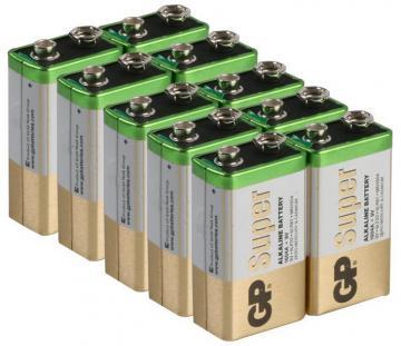 GP Super Alkaline PP3 9V Batteries - 10 Pack (Bulk)