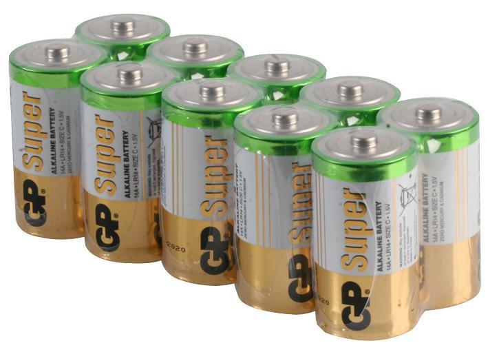 GP Super Alkaline C Batteries - 10 Pack (Bulk)