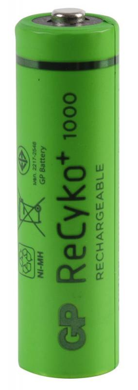 GP ReCyko+ NiMH Rechargeable AA Battery 1000mAh Single Pack (Bulk)