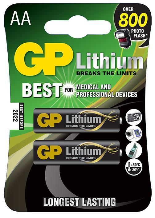 GP Lithium AA Batteries 2 Pack
