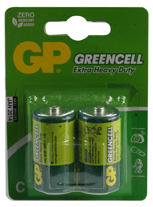 GP GreenCell X-Heavy Duty C Batteries 2 Pack