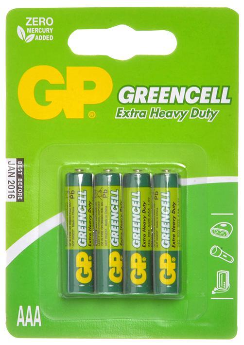 GP GreenCell X-Heavy Duty AAA Batteries 4 Pack