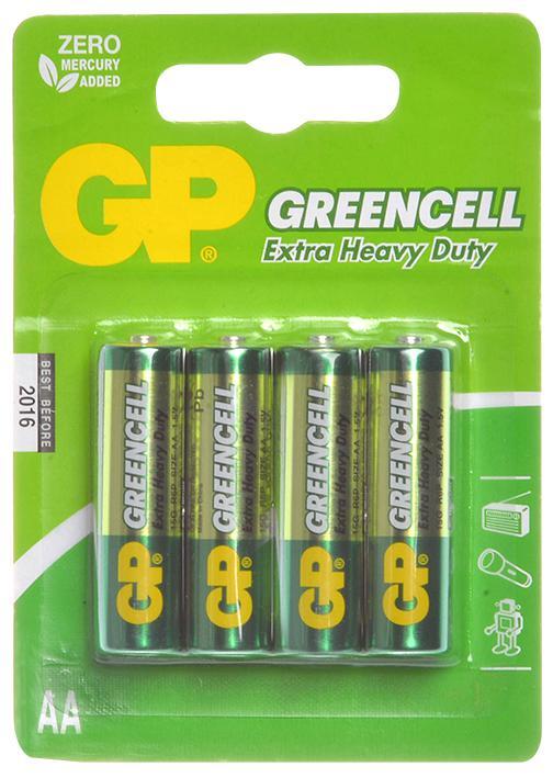 GP GreenCell X-Heavy Duty AA Batteries 4 Pack