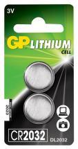 GP CR2032 Lithium Button Cell 3V Batteries Twin Pack