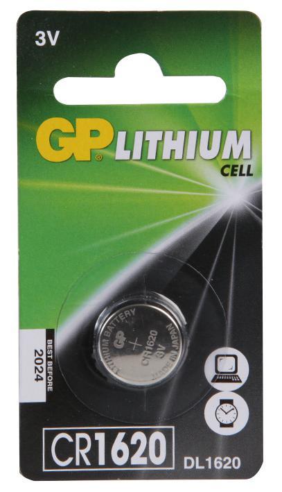 GP CR1620 Lithium Button Cell 3V Battery