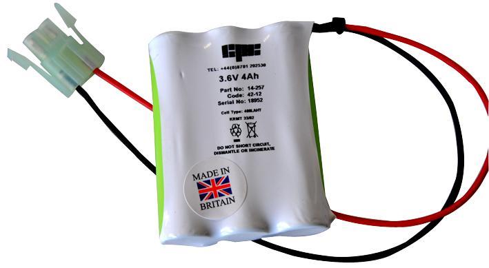 GP 3 Cell In-line High Temp Ni-MH Emergency Lighting Battery Pack