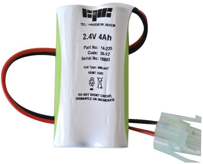 GP 2 Cell In-line High Temp Ni-MH Emergency Lighting Battery Pack