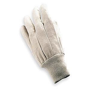 Condor Cotton/Polyester Canvas Gloves, Knit Cuff, 8 oz, Natural, L, PR 1