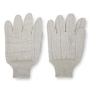 Condor Cotton/Polyester Canvas Gloves, Knit Cuff, 22 oz, Natural, L, PR 1