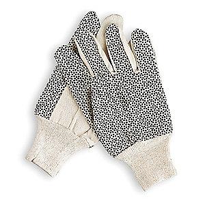 Condor Cotton/Polyester Canvas Gloves, Knit Cuff, 10 oz, White, L, PR 1