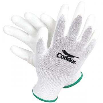 Condor 13 Gauge Smooth Polyurethane Coated Gloves, XL, White/White