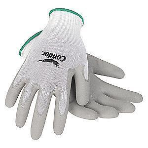 Condor 13 Gauge Smooth Polyurethane Coated Gloves, M, White/Gray