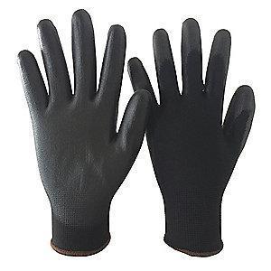 Condor 13 Gauge Smooth Polyurethane Coated Gloves, 2XL, Black