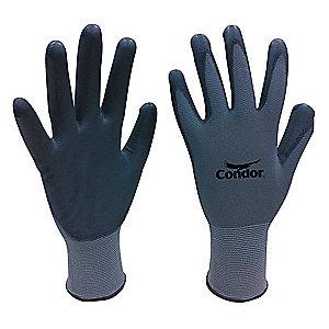 Condor 13 Gauge Flat Polyurethane Coated Gloves, XS, Gray