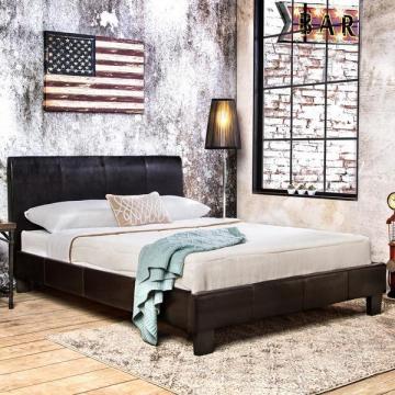Furniture of America Villazo Espresso Padded Leatherette Platform Bed
