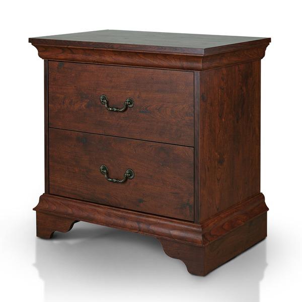 Furniture of America Venicia Vintage Walnut 2-Drawer Nightstand