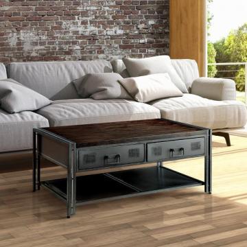Furniture of America Starke Industrial Style Grey Silver Metal Coffee Table
