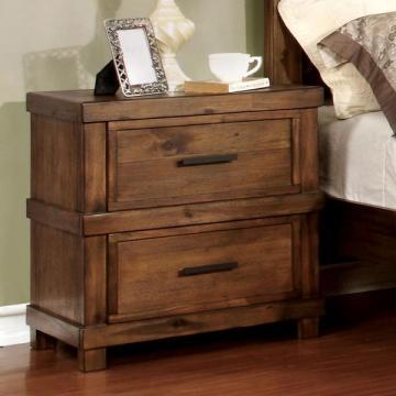 Furniture of America Stamson Rustic Antique Oak Wood 2-drawer Nightstand