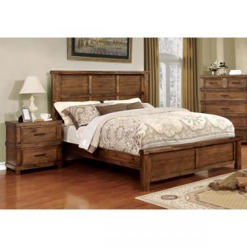 Furniture of America Stamson Rustic 2-piece Antique Oak Bed and Nightstand Set