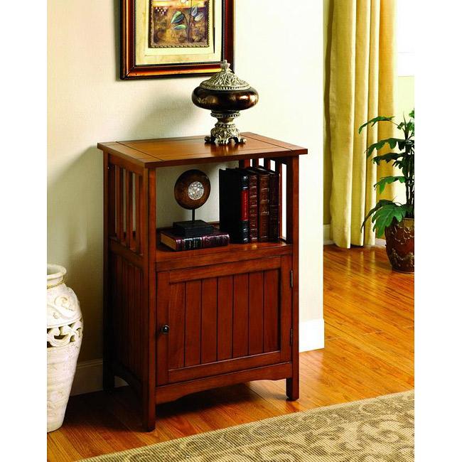 Furniture of America Sebastian Antique Oak Side Cabinet