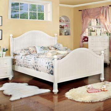Furniture of America River Stream White Cottage Style Platform Bed