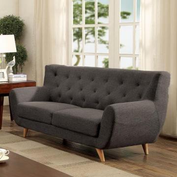 Furniture of America Rina Mid-Century Modern Tufted Linen-like Upholstered Sofa