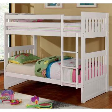 Furniture of America Raline Mission Style White Twin/ Twin Bunk Bed