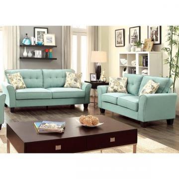 Furniture of America Primavera Modern 2-Piece Linen Loveseat and Sofa Set