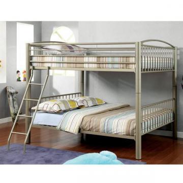 Furniture of America Olivane Modern Metallic Gold Full-Full Bunk Bed