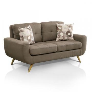 Furniture of America Merra Contemporary Tufted Mocha Upholstered Loveseat