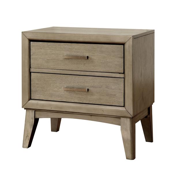 Furniture of America Meric Mid-century Modern Grey 2-drawer Nightstand