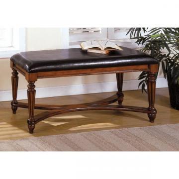 Furniture of America Mahogany-color Solid Wood Accent Bench