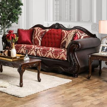 Furniture of America Keysha Formal Button Tufted Two-Tone Sofa
