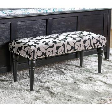 Furniture of America Kendle Contemporay Floral Print Chenille Accent Bench